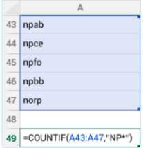What value would be returned based on the formula in cell a49