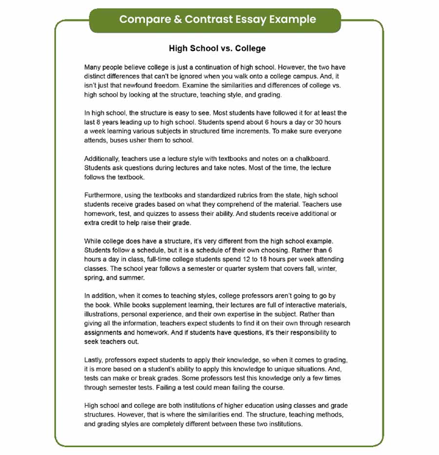 High School Vs College