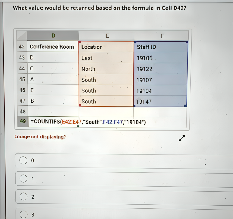 what value would be returned based on the formula in cell d49